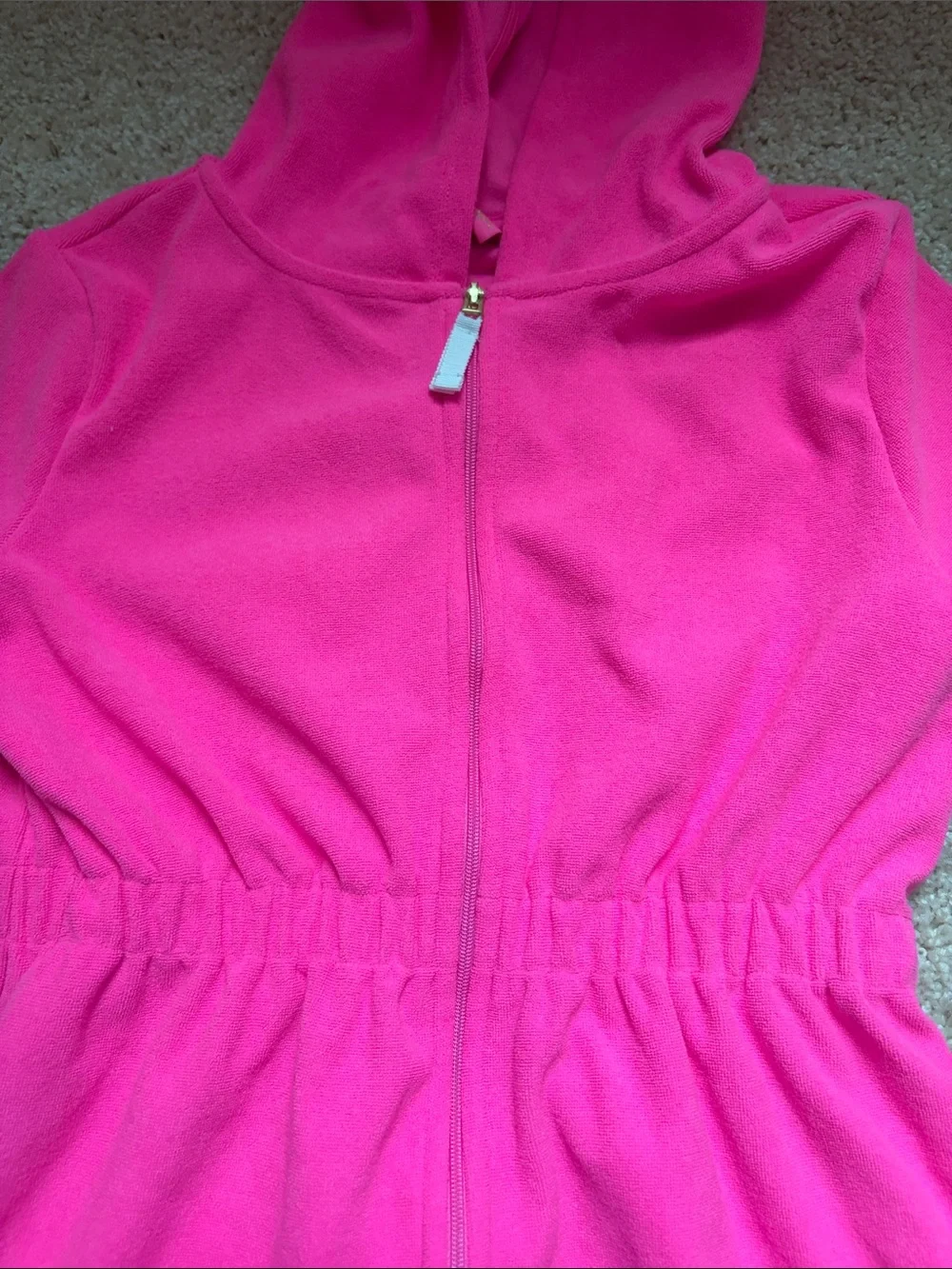 Lilly Pulitzer Bright Hot Pink Hooded Kids Swim Coverup